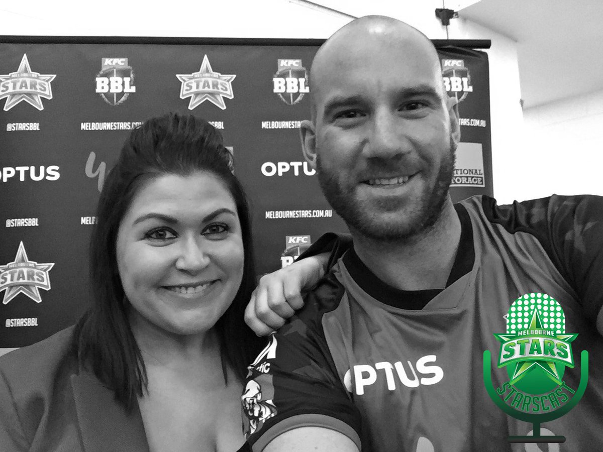 StarsBBL's tweet photo. It's arrived #TeamGreen! Introducing #StarsCast - the podcast of the Melbourne Stars! Hosted by @MeganHustwaite, featuring our episode one co-host @johnhastings194! Listen ➡️ https://t.co/sd4Qp8AWYH https://t.co/rpp4K7Lzsh