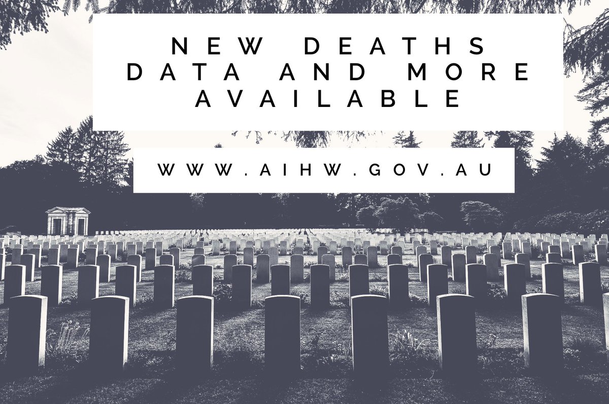 aihw's tweet image. New series of MORT books containing recent deaths #data for geographical areas available now. Also includes median age, premature deaths, potential years of life lost &amp;amp; potentially avoidable deaths. #mortality #deathdata #healthdata ow.ly/E01230gAkea