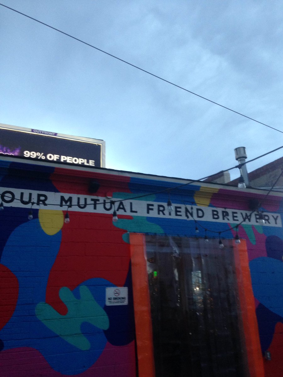 Come enjoy your evening with a beer and a bite to eat here <a href="/OMFbrewing/">Our Mutual Friend Brewing</a>
