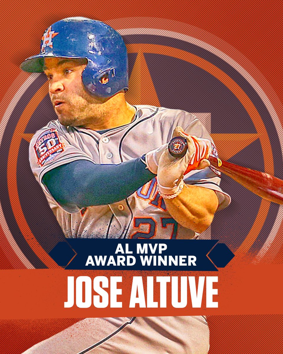 espn's tweet photo. José Altuve joins Hall of Famer Jeff Bagwell as the only Astros players to win MVP. https://t.co/XdIG42dnz2