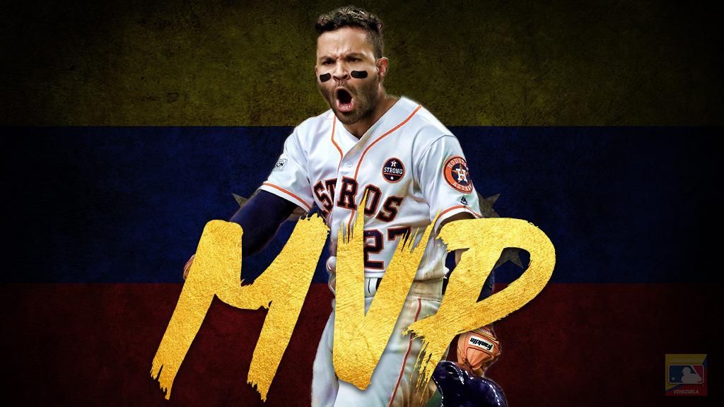 MLBVenezuela's tweet photo. ¡Maracay! ¡Venezuela! 🇻🇪 ¡Toda Venezuela 🇻🇪, orgullosa de un titán de su patria! ¡@JoseAltuve27 es el JUGADOR MÁS VALIOSO de la Liga Americana 2017! 🙌👏🙌👏

El Pequeño Gigante es el 2do venezolano en la historia en conseguir el galardón. ✍️📜🏆

#MLBVenezuela #ArepaPower https://t.co/PdQDP690wv