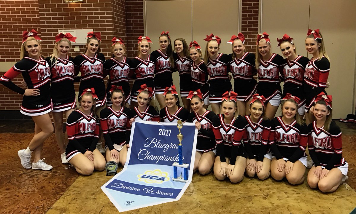 Milford_Eagles's tweet photo. Cheer: MHS Competition Cheer Squad Receives Bid To Nationals! 2nd Year In Row!  https://t.co/jqdUKS5PSu  #MilfordSoars  🦅 https://t.co/9estL3uLSj