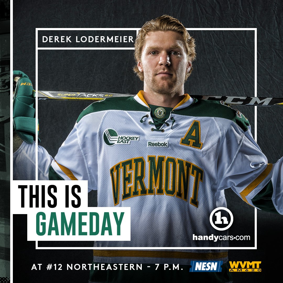 UVMmhockey's tweet photo. GAMEDAY! We’re on @NESN tonight from Matthews Arena against 12th-ranked @GoNUmhockey at 7! #ThisIsVermont https://t.co/a64S53KWIq