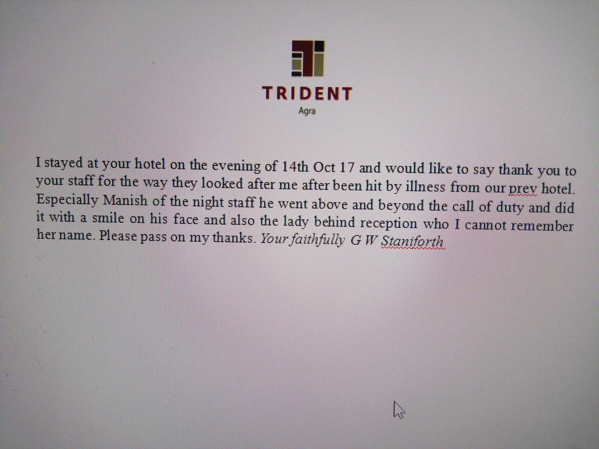 preetaya's tweet photo. @TridentAgra #Dutyfirst #selflast always. Well done Manish. https://t.co/V77DYvdP50