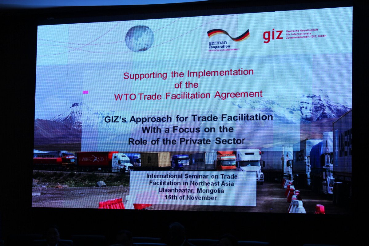 rci_asia's tweet photo. @rci_asia sharing #GIZ Experiences on #GlobalAllianceforTradeFacilitation at @UN_EastAsia #GreaterTumenInitiative International Seminar on #TradeFacilitation in Northeast Asia in #Ulaanbatar #Mongolia supporting @GATFnews #WTOTradeFacilitationAgreement #PrivateSectorInvolvement https://t.co/0A6oHBkQB9