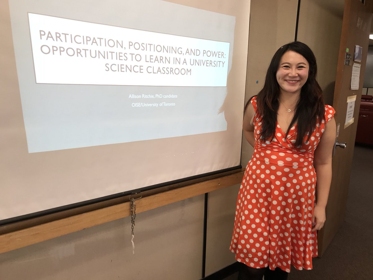 CTLOISE's tweet photo. Great #CTLTalk today by @CTLOISE PhD candidate Allison Ritchie on #equity and #OTL in a university science classroom.
#kinesiology #PositioningTheory #power https://t.co/0AJtCIhlQ0