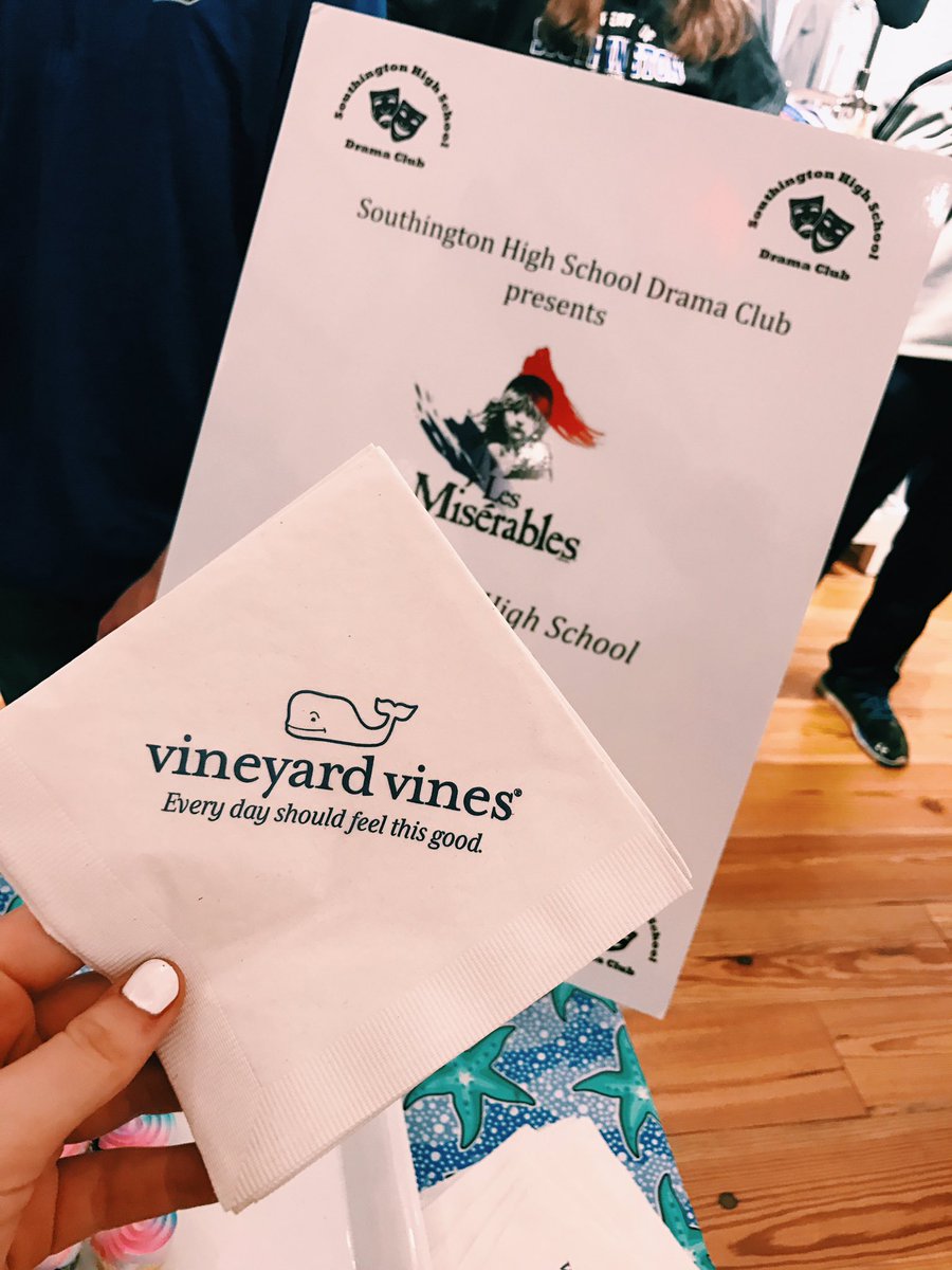 SouthingtonDC's tweet photo. huge thank you again to @vineyardvines in the West Farms Mall and to everyone (parents and students) who came out and supported drama club tonight! we wouldn't be able to do what we do without you awesome people!!!😊🎭🐳💙 #EDSFTG https://t.co/eDTmceTAKy