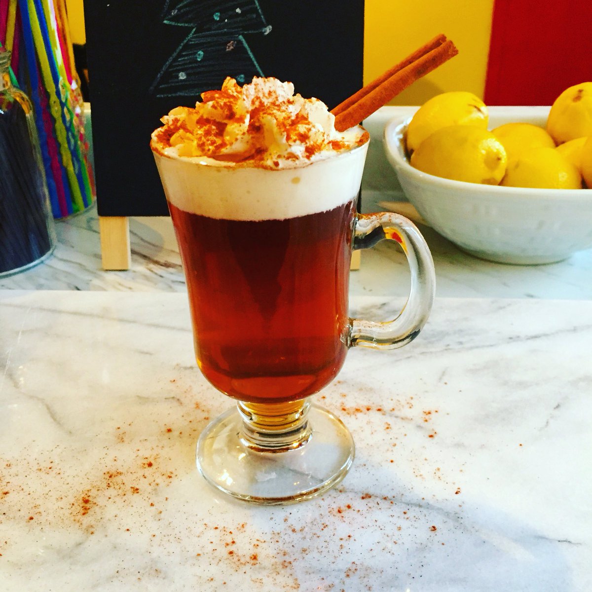 Come down and try the Silly Cider! Hot apple cider, perfect for chilly temperatures! #applecider #cinnamon