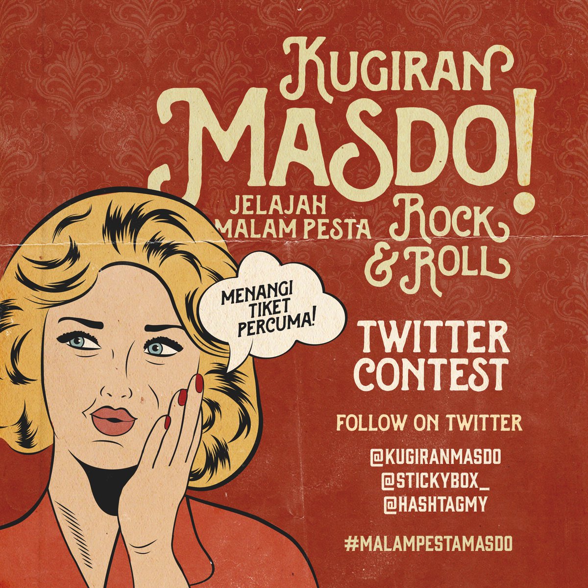 Siapa belum ada tiket ke "Jelajah Malam Pesta Rock &amp; Roll finale" di <a href="/kilangbateri/">Kota Jail</a> esok? 🤔

Harini kami nak bagi tiket percuma! Kalau nak menang kena jawab soalan. Jangan lupa hashtag #MalamPestaMasdo
Siap sedia! 🕺💃