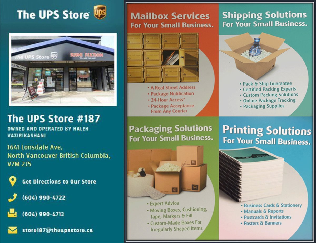 HalehVaziri's tweet image. #MailboxServices #ShippingSolutions #Packaging #Printing #NorthVanUPS