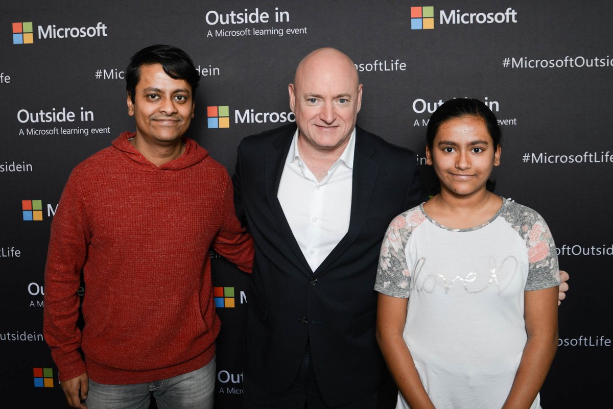abhinaba's tweet image. Got to meet astronaut Scott Kelly today. My daughter was super impressed with the stories of space walk. Thanks a ton @StationCDRKelly for being such an inspiration to us #MicrosoftOutsideIn #microsoftlife.