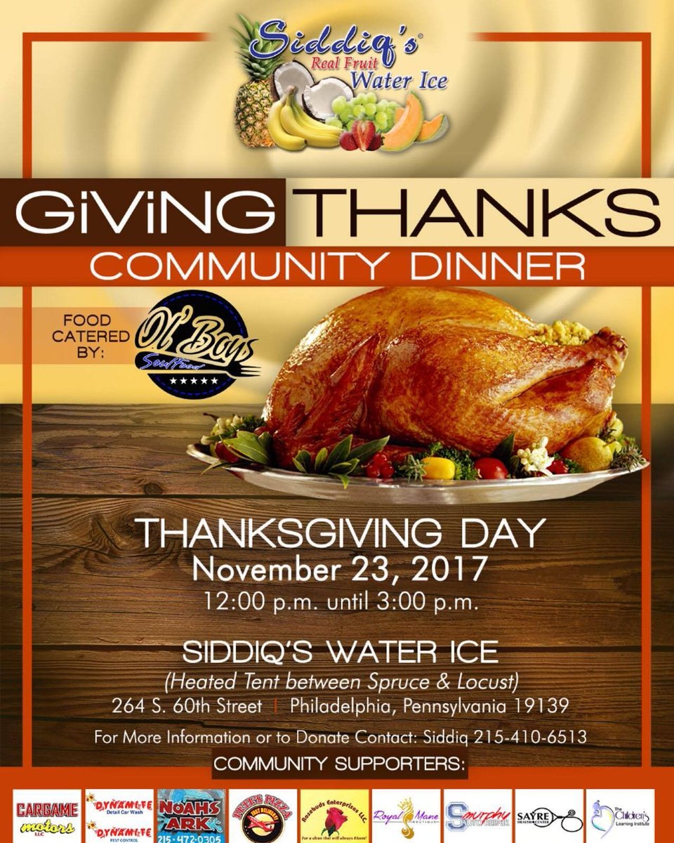 **** Community Alert! ****
**Giving Thanks Community Dinner! ** Many people don't have family to share this time with. Come share it with us!!!