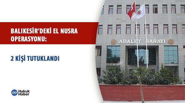 Balıkesir’deki El Nusra Operasyonu: 2 Kişi Tutuklandı

hukukhaber.com.tr/balikesirdeki-… 

#hukuk #haber #Balıkesir