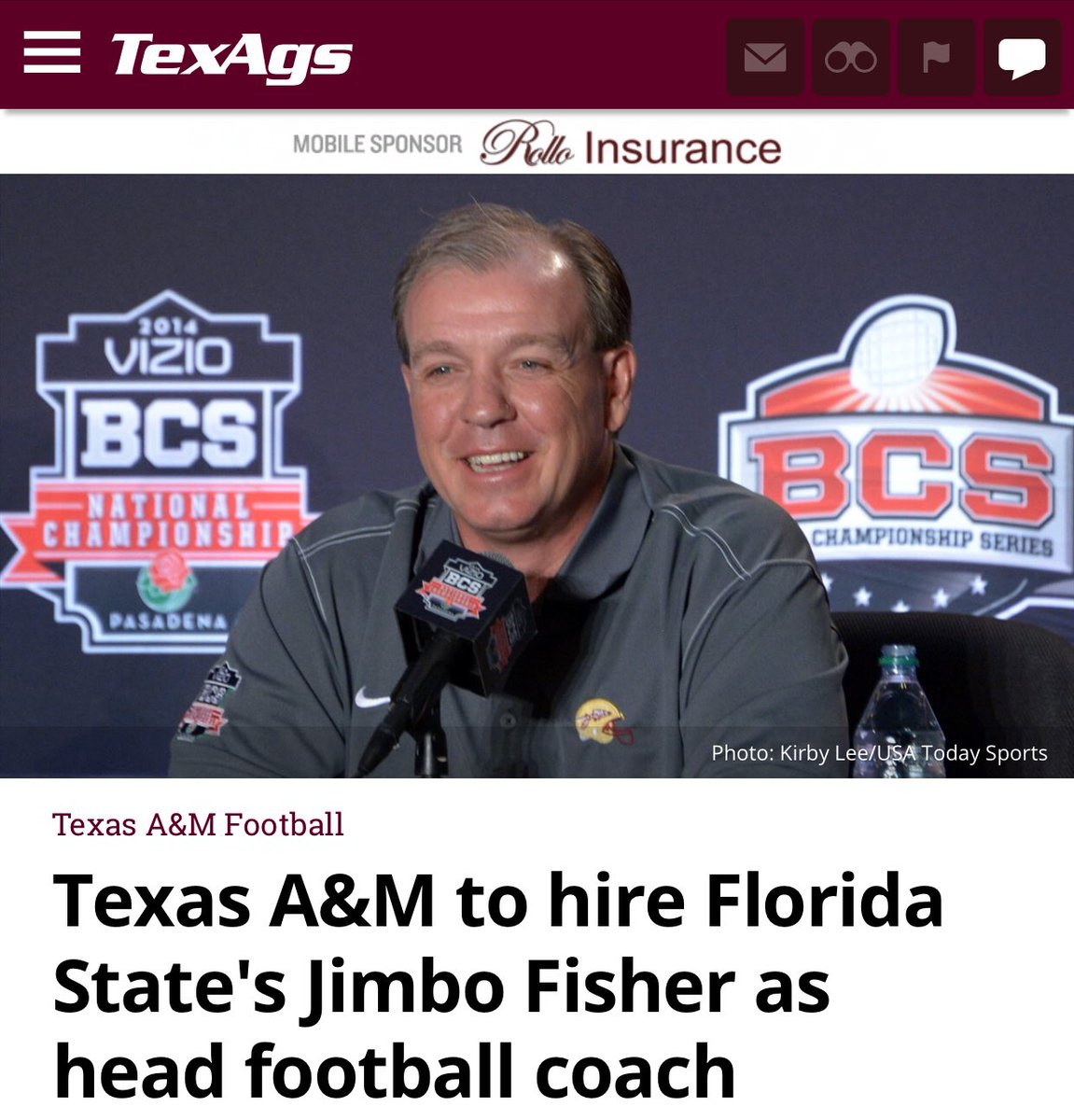 R_Brauninger's tweet photo. “There’s no way Texas A&amp;M is leaving the Big 12 for the SEC.”

“Johnny Manziel ain’t winning the Heisman.”

“John Chavis isn’t leaving LSU to go to A&amp;M.”

“You really think A&amp;M can land Jimbo Fisher? Lol ok.” https://t.co/8DfowviXAW