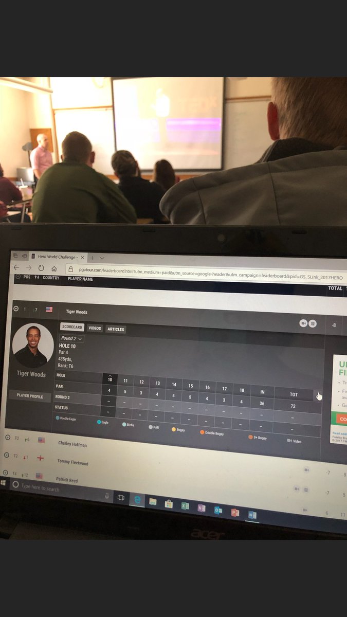 Never in my life would i have thought i would see <a href="/TigerWoods/">Tiger Woods</a> back at the top of a leaderboard You gotta love him