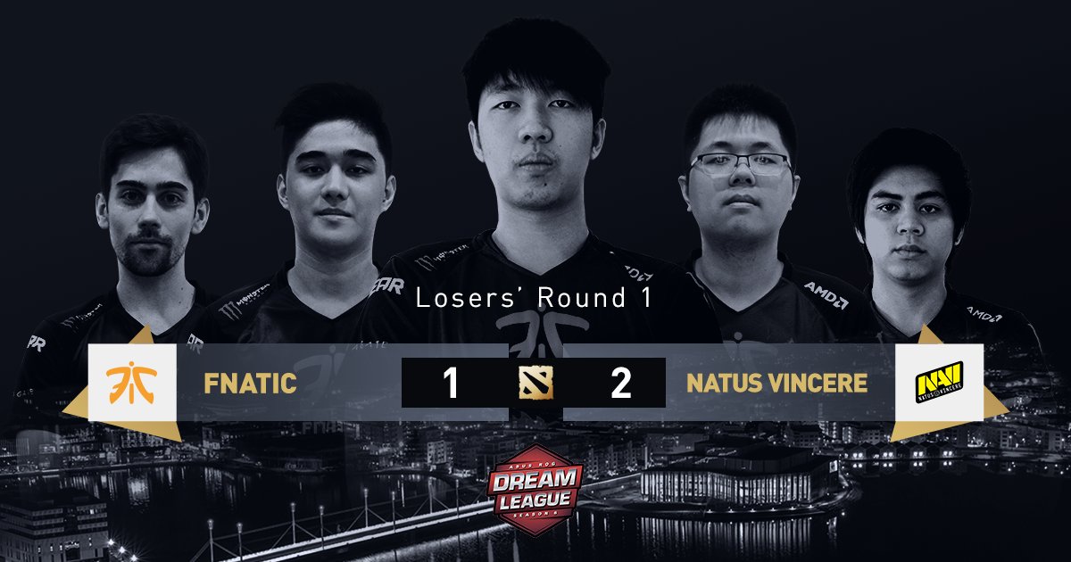 FNATIC's tweet photo. #DHW17 | GGWP, @natusvincere. We bow out after a 2:1 defeat. https://t.co/dNy8Zo7B5v