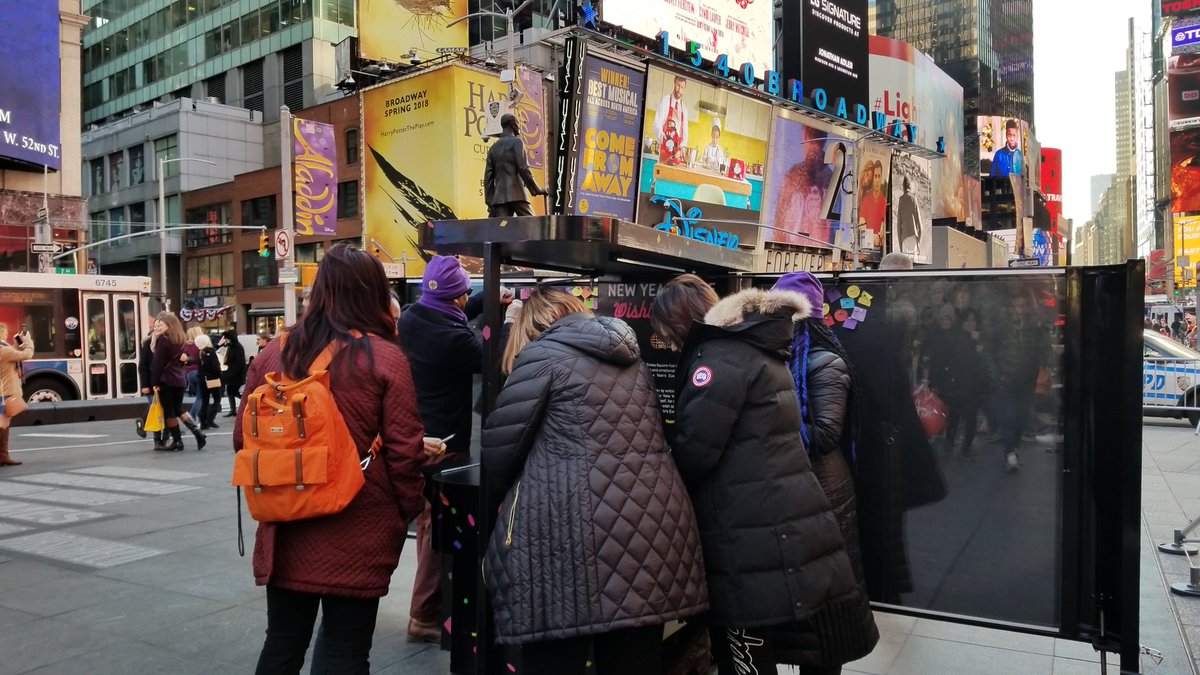 The Wishing Wall has arrived! Write your new year's wish on a piece of official #TimesSquare New Year's Eve confetti at the Wishing Wall on the Bway Plaza between 46th &amp; 47th Sts and it will be added to the tons of confetti that is dropped at midnight on the big night!