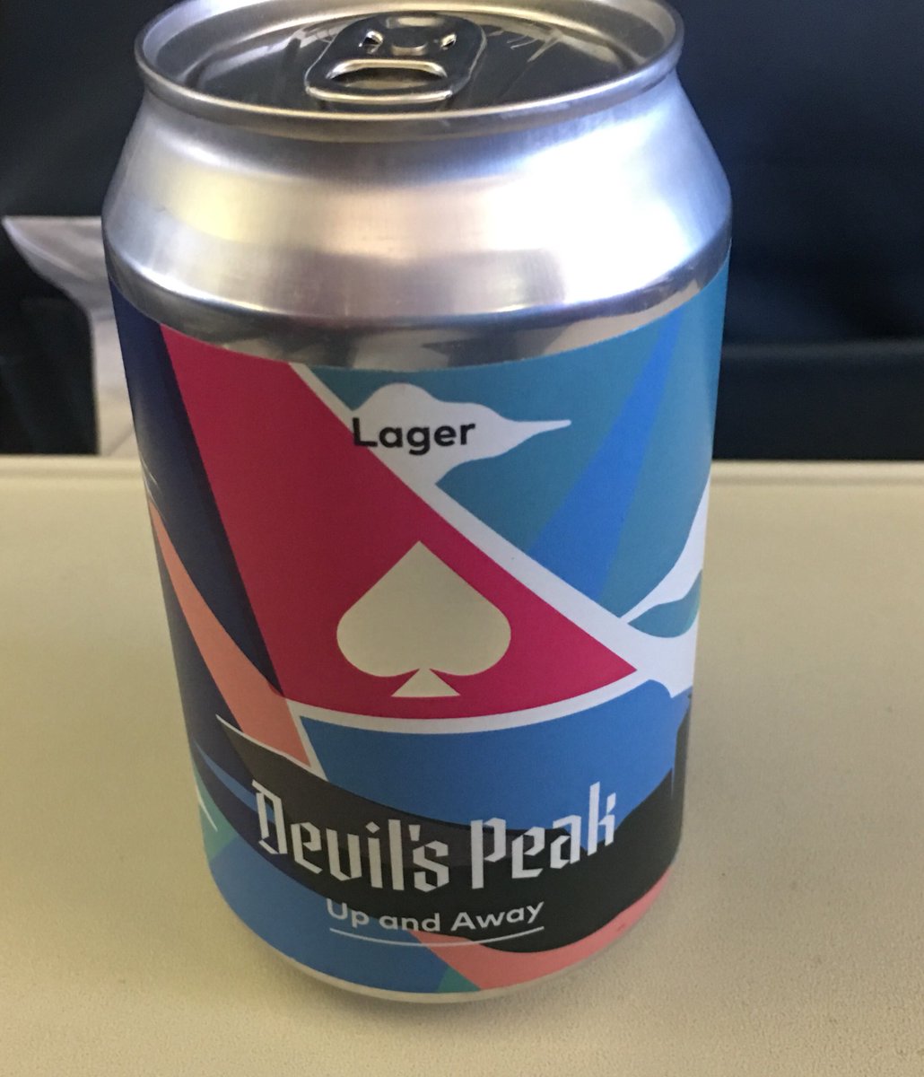 I had my @DevilsPeakBC craft beer on my <a href="/FlySafair/">FlySafair</a> flight today.... what a good looking tin