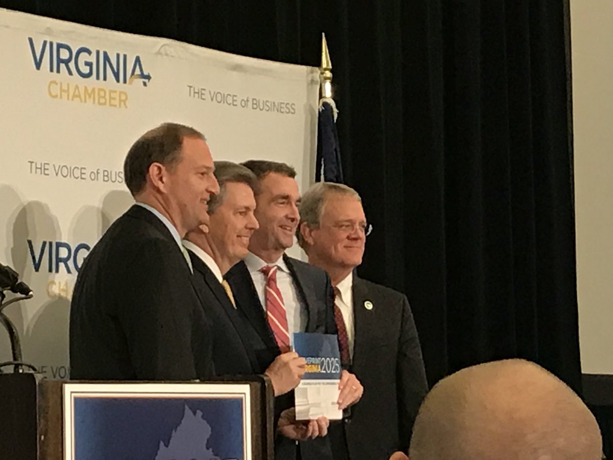 RayDaudani's tweet photo. Gov-elect @RalphNortham receives Blueprint #Virginia 2025 from @VAChamber #VAeconomicsummit https://t.co/PXHh05JnDE