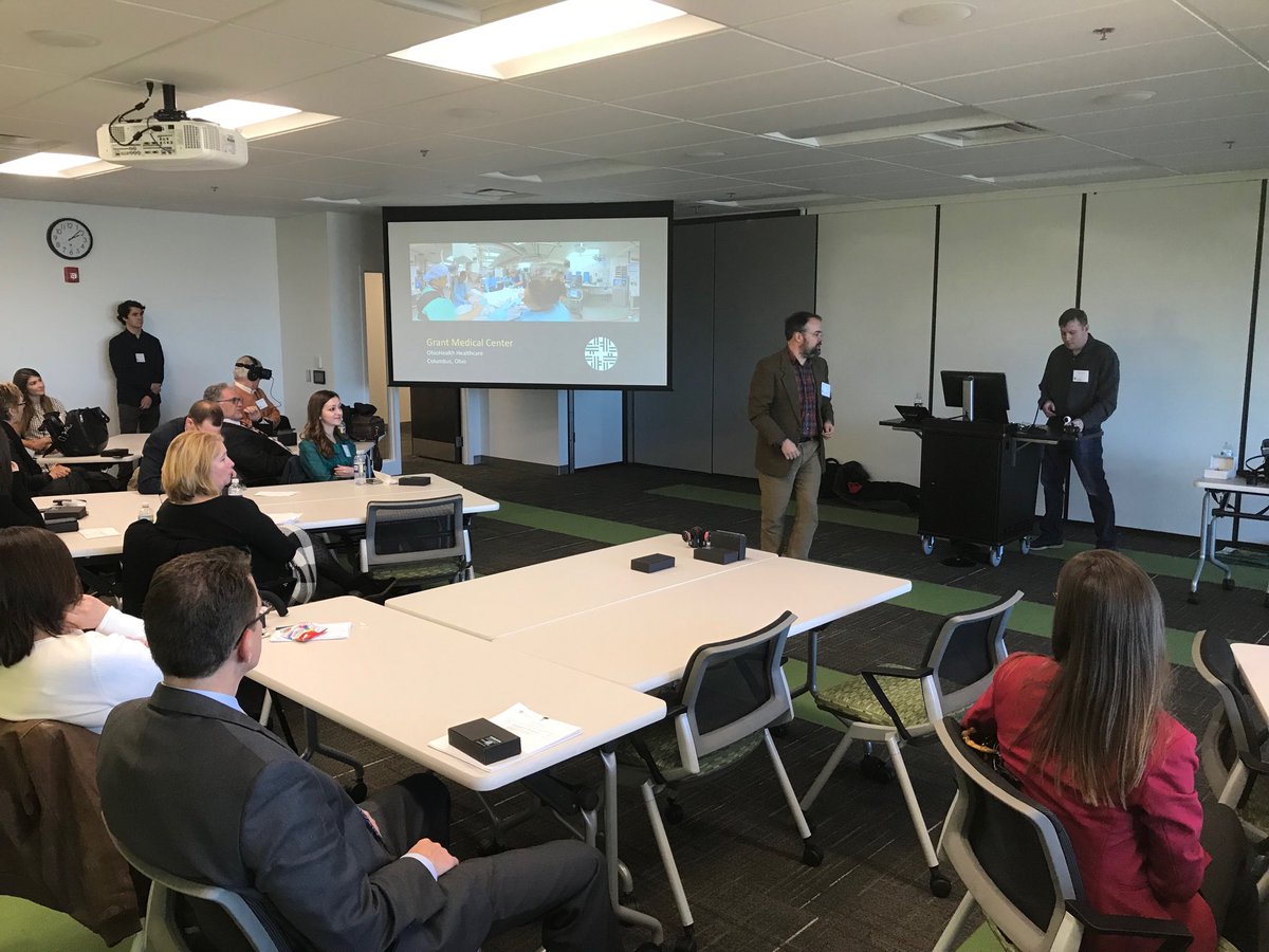 DrBillDO's tweet photo. Exploring virtual reality with @ScrippsOU #GRIDLab @OUHCOM Clinical Education Network Summit @ohiou https://t.co/IjEEhz0Kjs