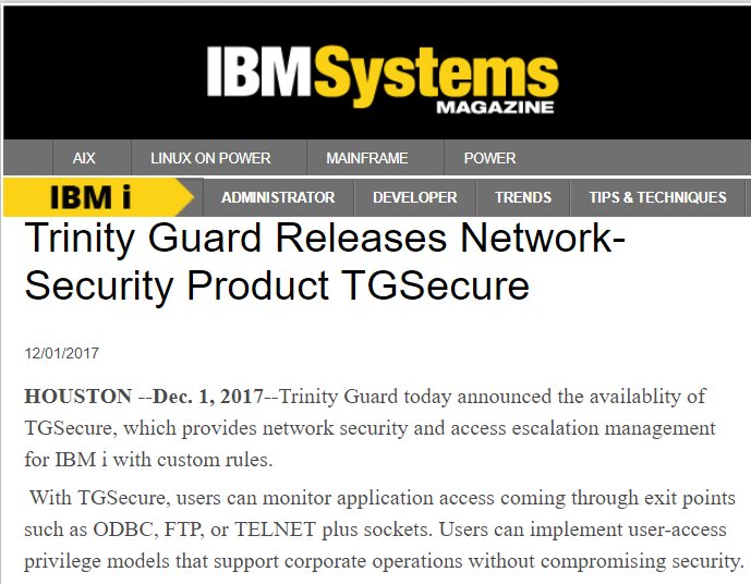 TrinityGuard's tweet photo. Trinity Guard Releases #Network #Security Product #TGSecure #IBM | https://t.co/kXtGhRlLyy https://t.co/TBRXKL7M3s