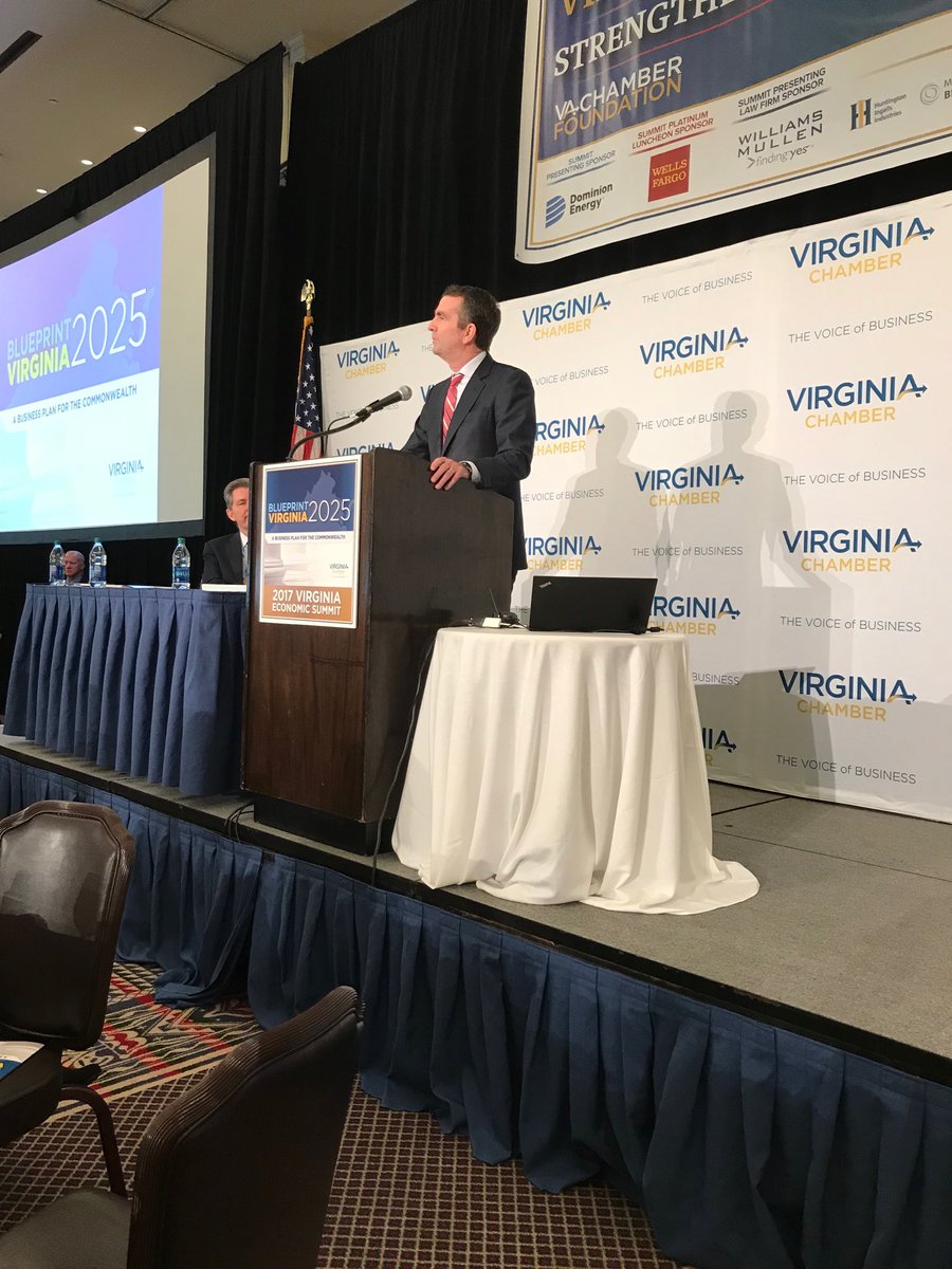 VAChamber's tweet photo. Gov-Elect @RalphNortham: I look forward to working with the business community to implement this #BlueprintVA2025 #VAEconomicSummit https://t.co/tZM8inb17x