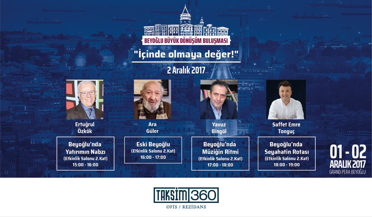 Beyoğlu Büyük Dönüşüm Buluşması tüm hızıyla devam ediyor. 02 Aralık programını aşağıda bulabilirsiniz.