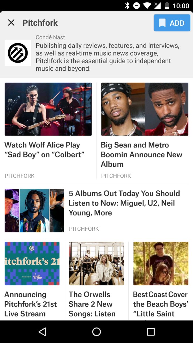 New channel! Add <a href="/pitchfork/">Pitchfork</a> tab on SmartNews for an essential guide to independent music and beyond.