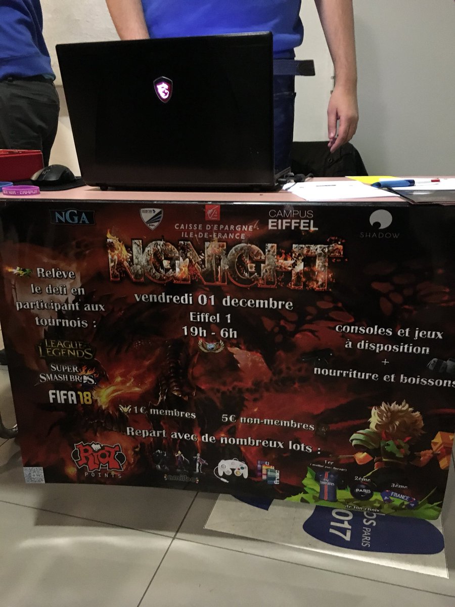 MickaelGarime's tweet photo. Quand au dernier moment tu décides de t’inscrire pour la 1ère fois à la #NgNight avec des membres de la @LDVEsport ! Et que tu rencontres des membres du #ShadowUniversityProgram ! @ngacampuseiffel @Shadow_France https://t.co/4crn3uAbcl