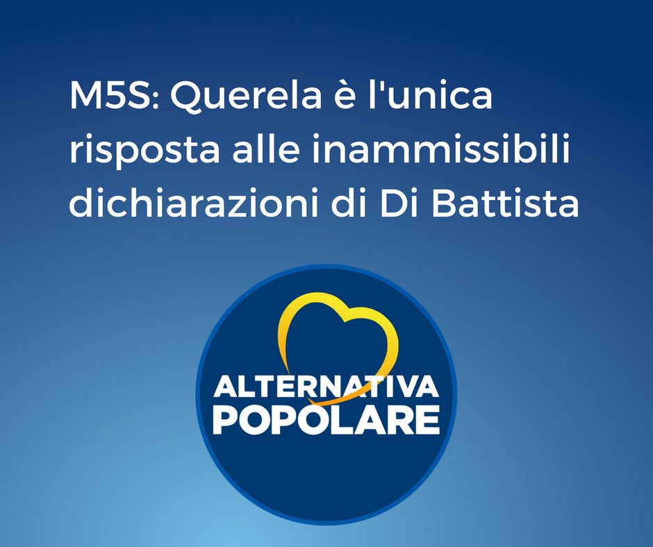 Maurizio_Lupi's tweet photo. M5S: Querela è l'unica risposta alle inammissibili dichiarazioni Di Battista https://t.co/ujqshKQkAh