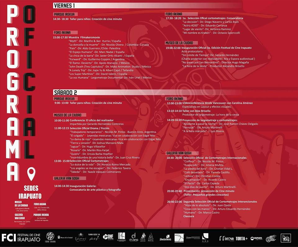CosechandoIrap's tweet photo. Les invitamos a asistir al #FestivalDeCine en #Irapuato.
Actividad de orgullo fresero, realizada por jóvenes lideres.
No se la pueden perder #Comparte
¡Los esperamos este 1 y 2 de diciembre!
#FCI2017 #VamosJuntos https://t.co/lXbfDdogaa