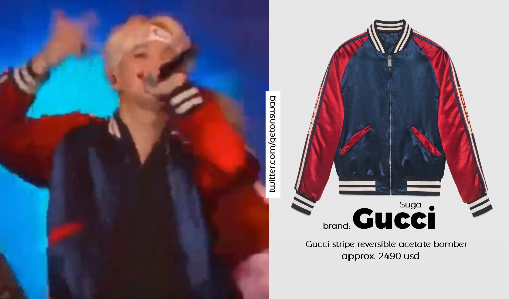 acetate bomber with gucci stripe
