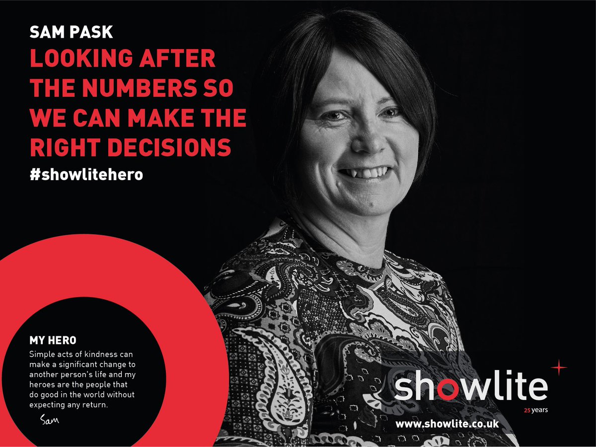 Shout out to #Sam Pask #showlite hero for December. Sam nominates all the people who do good in the world without expecting any return. Sam is our hero for looking after the numbers so we can make the right decisions bit.ly/2xKwQNT