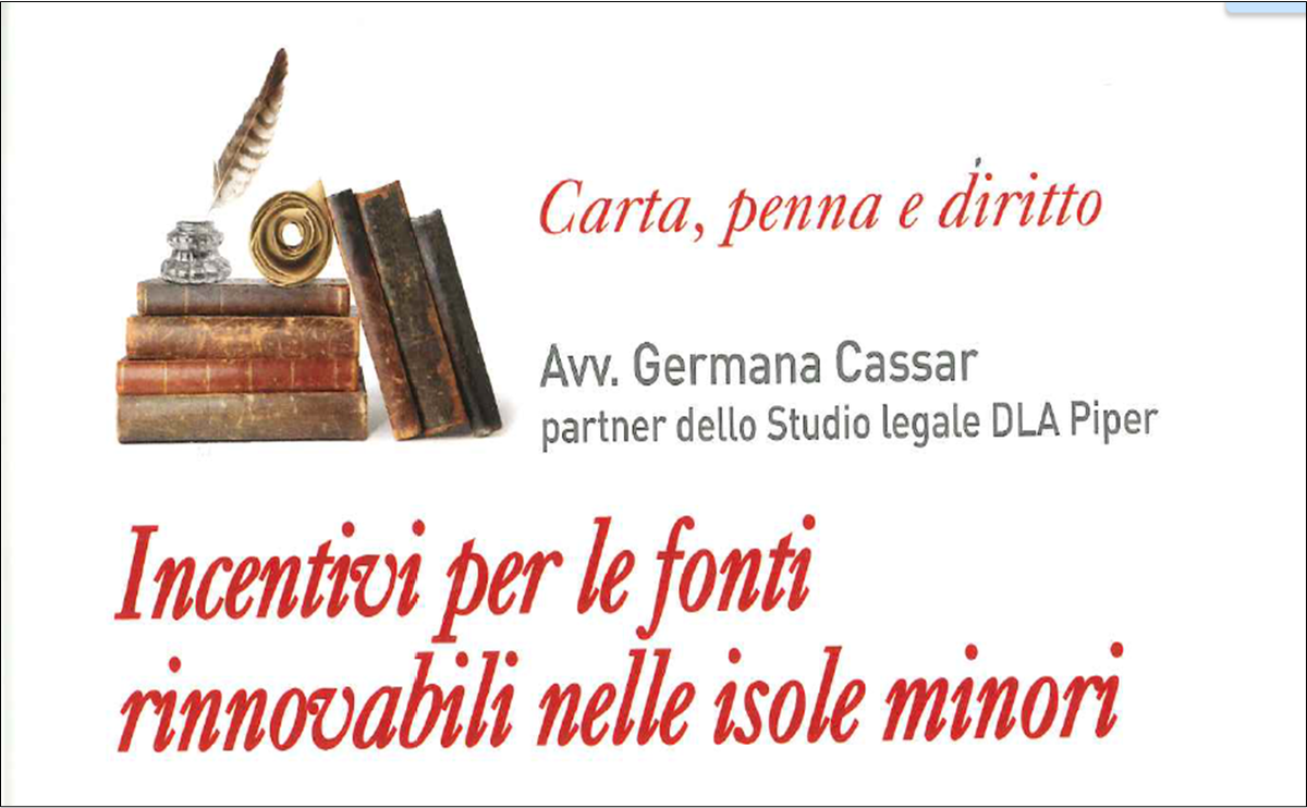 DLA_Piper_Italy's tweet photo. Germana Cassar a proposito di "Incentivi per le fonti rinnovabili nelle isole minori" per Pianeta Terra. https://t.co/kkD3Ad8nZp