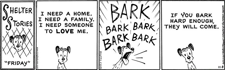 MUTTScomics's tweet photo. Take a trip to your local shelter this weekend! You never know who's going to be there, waiting for you. https://t.co/68mBhYNPnU