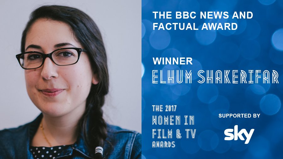 WFTV_UK's tweet photo. Congratulations to The @BBCNewsEnts News and Factual Award winner @lalalooms, presented to her by the BFI’s @ClareStewartBFI #WFTVAwards https://t.co/eNuMbv1Q0m