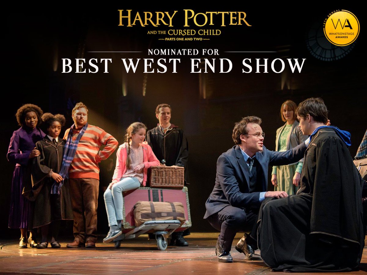 CursedChildLDN's tweet photo. #CursedChild has been nominated for Best West End Show (and Best Show Poster!) at the #WOSAwards. Voting is open: https://t.co/839uSHeKXo https://t.co/THRMnO3cwm