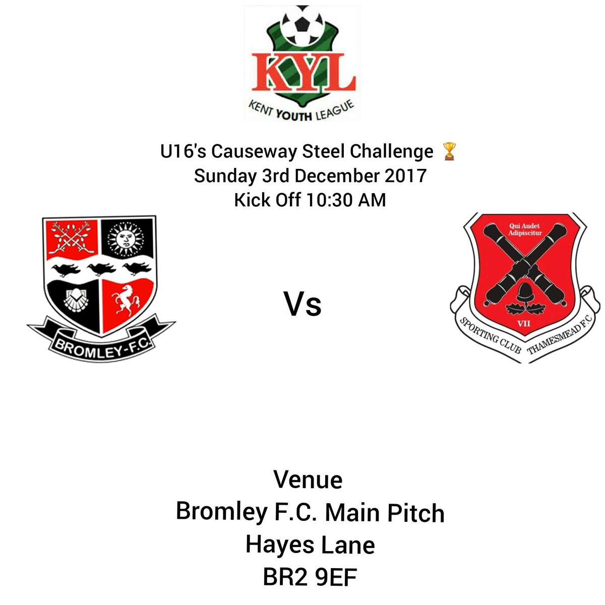 BromleyFCU16's tweet photo. U16 Causeway Steel Challenge🏆
2nd Round For The KYL Team
#WearingTheBadgeWithPride
#BromleyFCU16
#KentYouthLeague
#WeAreBromley
#WinningIsEverything https://t.co/2v7aeOKwyQ