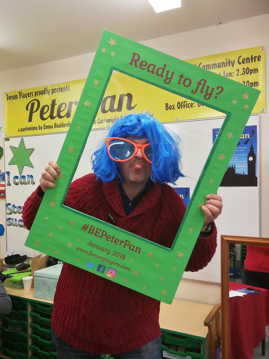 ForumPlayers's tweet photo. Ready to fly?! Tickets go on sale for our #panto #BEPeterPan at Bourne End Fun Night at 5pm today. Come and see us in the library and try winning Claude the Croc by finding where he is hiding on our special map. Plus have fun with our special dressing up box and photo frame. https://t.co/IcVvBmKyrz