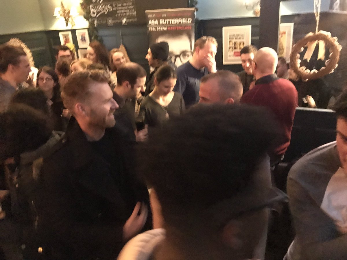 reelsceneuk's tweet photo. thanks all for last nights Xmas party&amp;making it a great night #AsaButterfield @asabfb @Midgley @BuildaBonfire @ManpreetBachu @manpreetbambra https://t.co/rl2VanUSCF