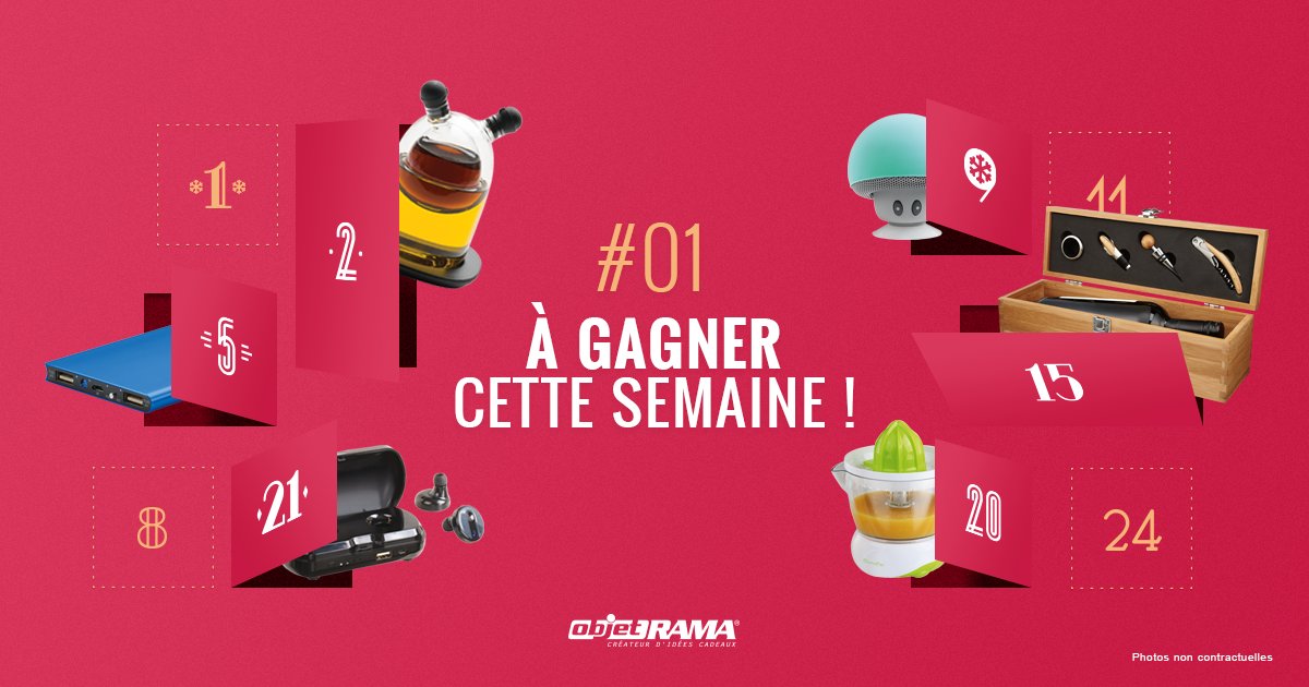 objetrama's tweet image. [CALENDRIER DE L'AVENT] TOP DÉPART - 24 cadeaux à gagner avant Noël 🎁 Comment jouer ? Rdv sur notre page FB, cliquez sur la date du 1er décembre, vous saurez immédiatement si vous êtes notre chanceux du jour ou pas 😊! goo.gl/hNfVnd #objetrama #objetramafêteNoel