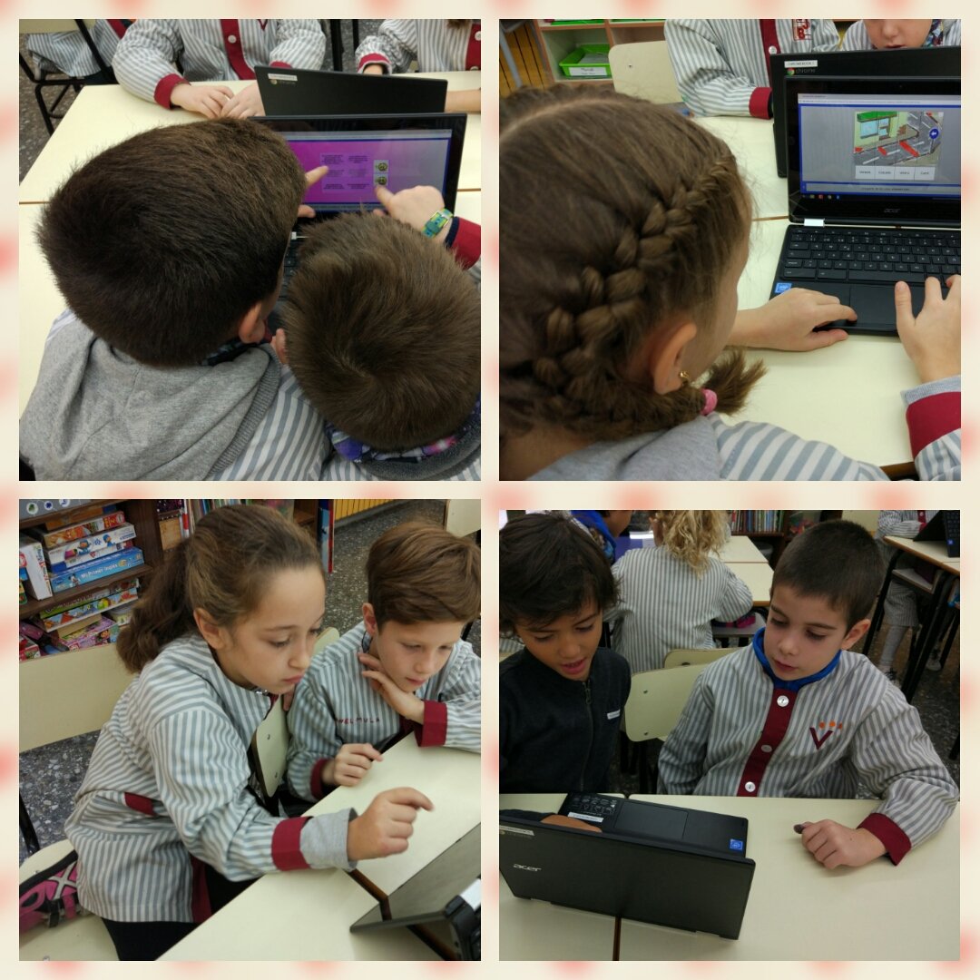 EscolaSJB's tweet photo. A 2n practiquem l' educació vial amb l'ajuda dels chromebooks #SJB #130SJBFEV #fempinya #competenciaTIC https://t.co/29pDfWXeqg