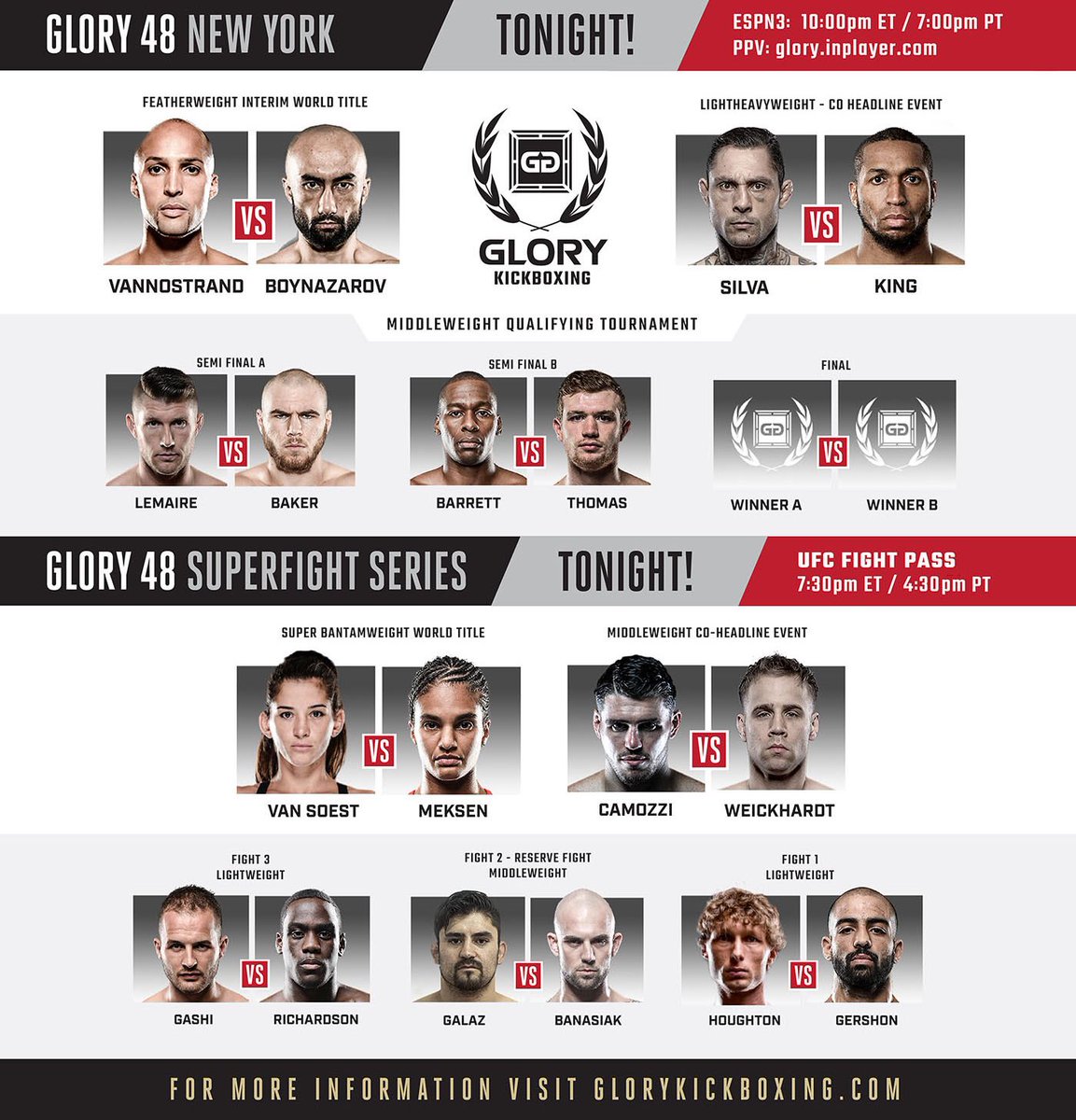 GLORY_WS's tweet photo. 🚨 WAKE UP 🚨
IT’S #GLORY48 FIGHT DAY! https://t.co/hCwgpDFASR