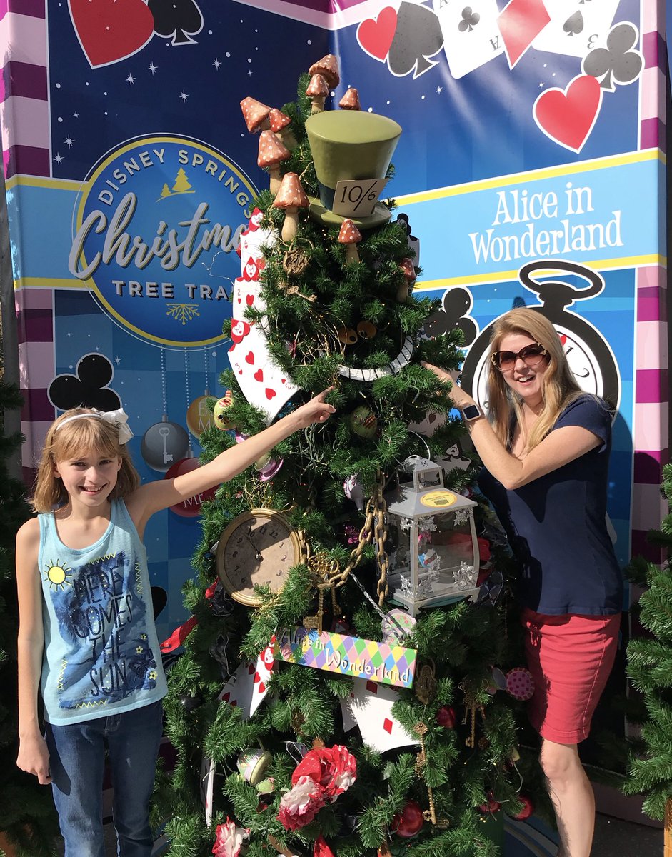 DezStudio's tweet photo. Christmas Tree Trail #DisneySprings - a tree for every Disney Film ... and Santa too! https://t.co/wnwspBLcmu