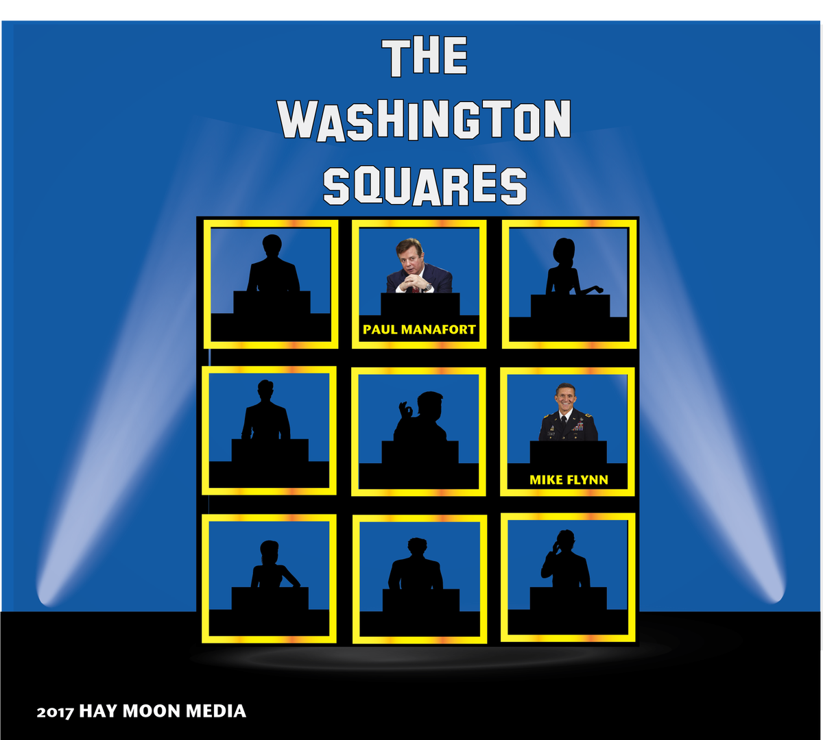 HayMoonMedia1's tweet photo. Introducing Square #2: Mike Flynn! Looks like the VP may be joining our game!! @PaulManafort #MuellerInvestigation @realDonaldTrump #PenceKnew #presidentryan #Collusion #ImpeachNow #mikeflynn https://t.co/G6KoPBWyIc