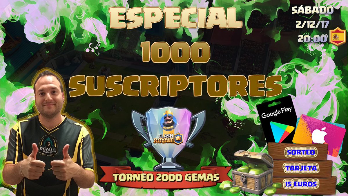 🕐 Mañana a las 20:00 🇪🇸

🏆ESPECIAL 1000 SUSCRIPTORES🏆

🎮TORNEO DE 2000 GEMAS🎮

⭐SORTEO TARJETA DE 15 EUROS ⭐

⁉Y MÁS SORPRESAS⁉

📺@angelrc53 📺youtu.be/kbPLYUOxcOk