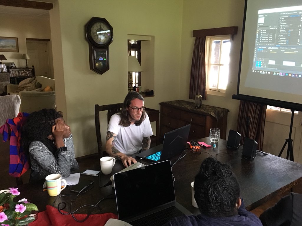 fromthehip's tweet photo. Conan Roberts taking us through VR post-production. #nbovrhack #eastafricaarts https://t.co/YyAZ4qbCG6