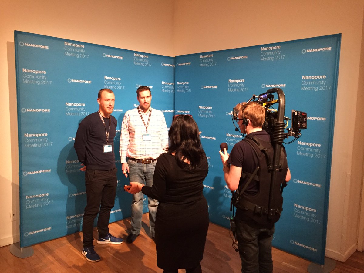 MadsAlbertsen85's tweet photo. @mhjorthandersen and Johannes in the spotlight #nanoporeconf due their #OneMoreFlowcell videos https://t.co/rEWFBvd2u8