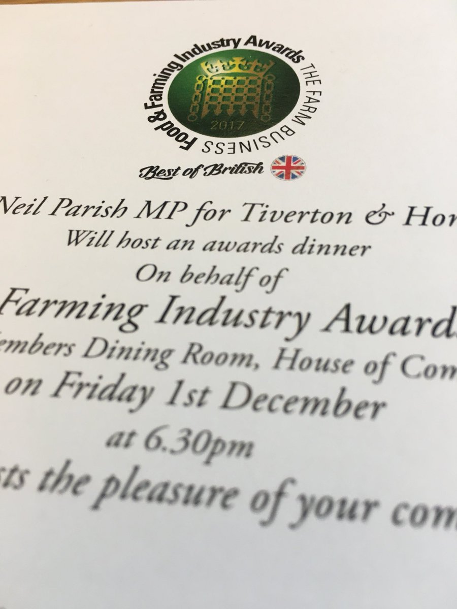 Looking forward to #Food and Farming Awards 2017 shar.es/1MctAL tonight at The House Of Commons #exciting #wagyu Good luck everyone 🤞