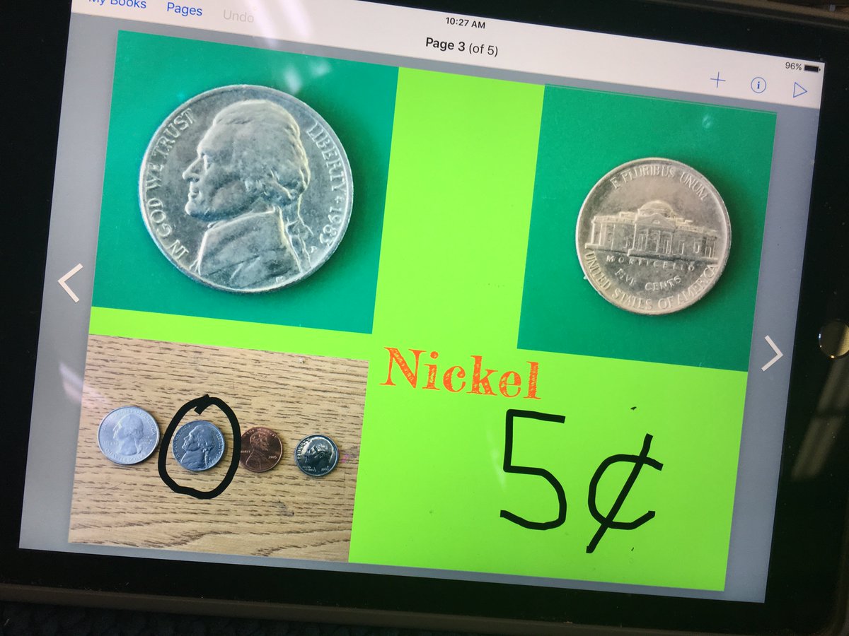 KariAddington's tweet photo. First Grade shows what they know about Money and Coins in Book Creator @BookCreatorApp @FalesPrincipal #1¢ #5¢ #10¢ #25¢ #$1 https://t.co/6ji82TfuIu